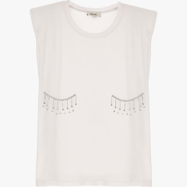 t-shirt Dixie bianco tinta unita