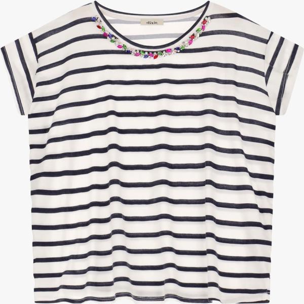 t-shirt Dixie multicolore a righe