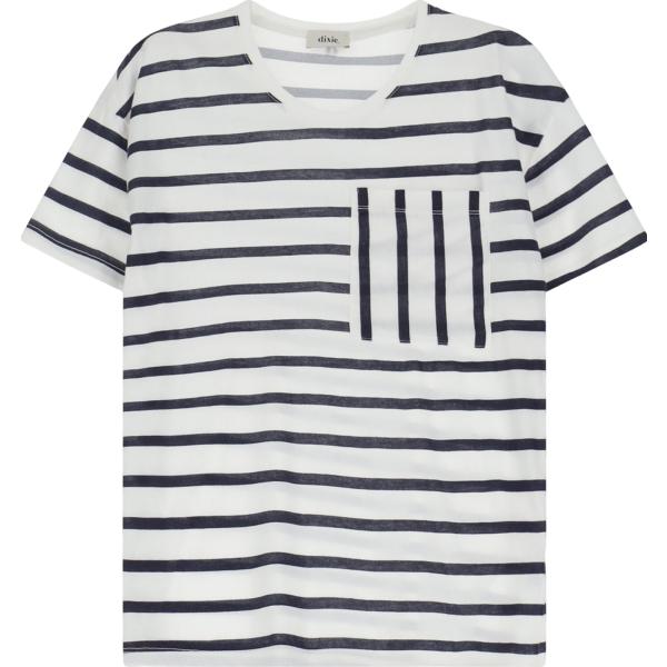 t-shirt Dixie bianco a righe