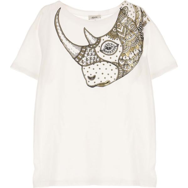 t-shirt Dixie bianco con stampe
