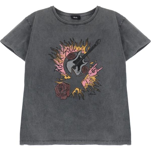 t-shirt Dixie grigio con stampe