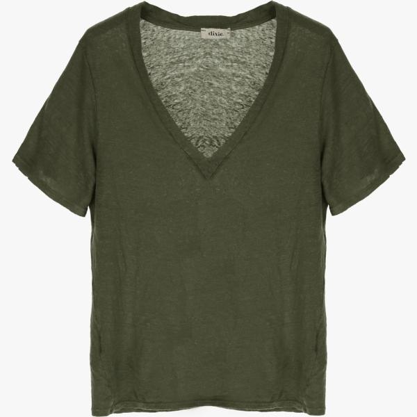 t-shirt Dixie verde tinta unita