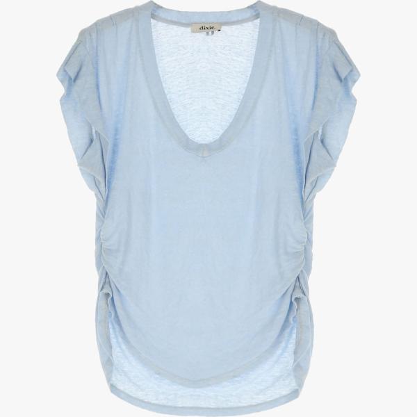 t-shirt Dixie blu tinta unita