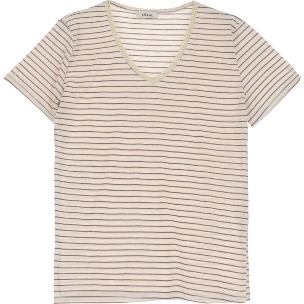 t-shirt Dixie bianco a righe