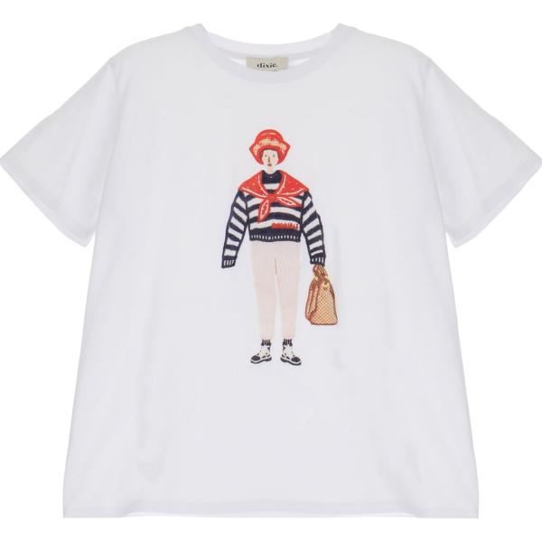 t-shirt Dixie bianco con stampe