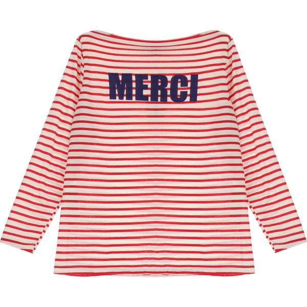 t-shirt Dixie marrone a righe