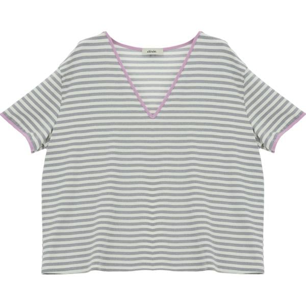 t-shirt Dixie grigio a righe