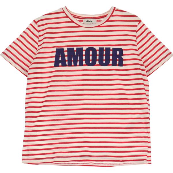 t-shirt Dixie marrone a righe