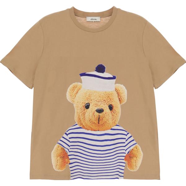 t-shirt Dixie marrone con stampe