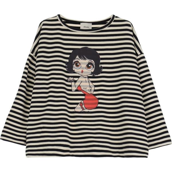 t-shirt Dixie bianco a righe