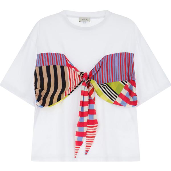 t-shirt Dixie bianco a righe
