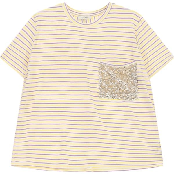 t-shirt Dixie bianco a righe
