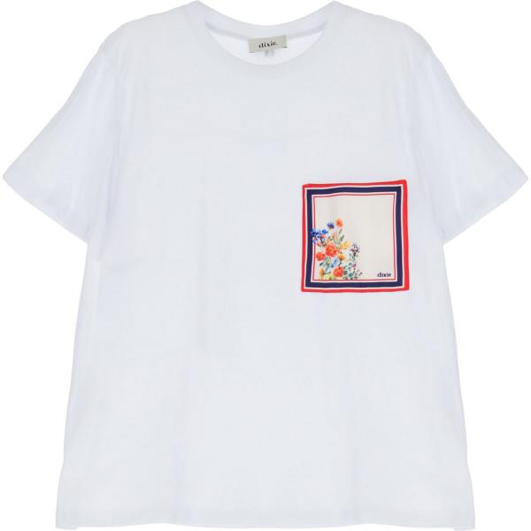 t-shirt Dixie bianco con stampe