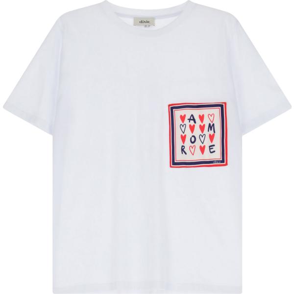 t-shirt Dixie bianco con stampe