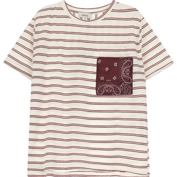 t-shirt Dixie bianco a righe