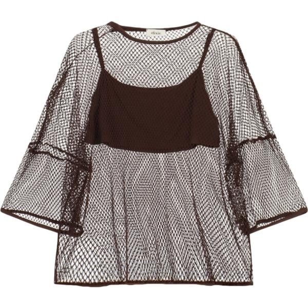 Top da donna in grigio chiaro con scollo Dixie