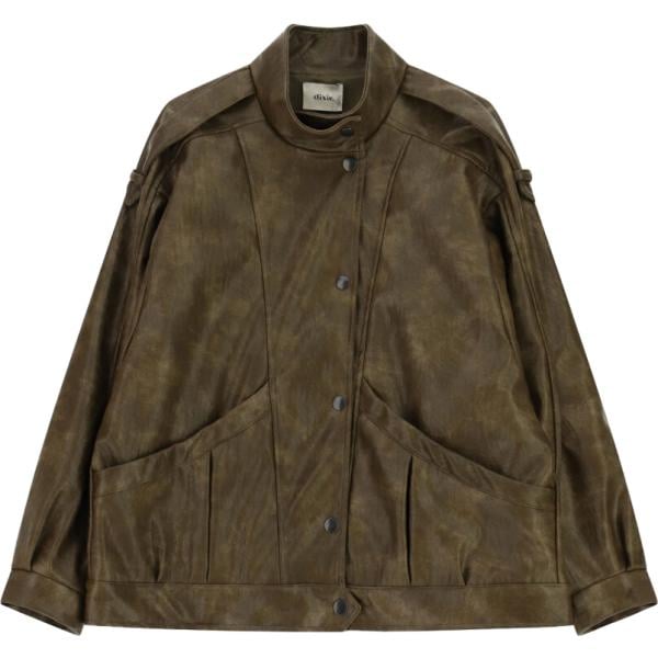 Bomber da donna con bottoni in ecopelle Dixie