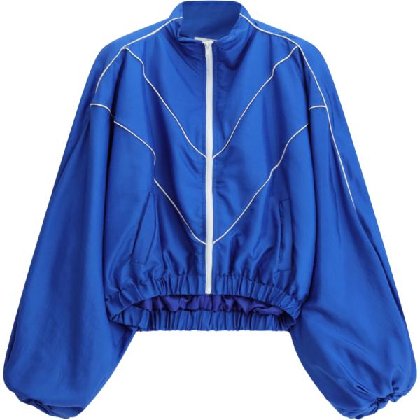 Bomber da donna in blu medio corto con zip Dixie