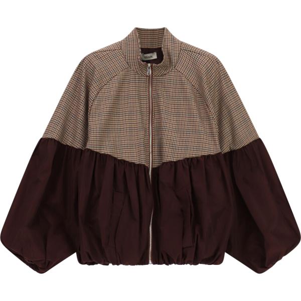 Bomber da donna in nero pece a quadri corto con zip Dixie