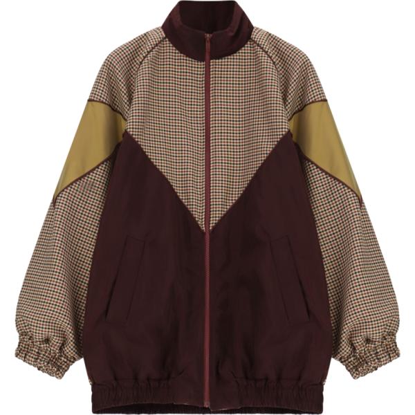 Bomber da donna a quadri collo alto con zip Dixie