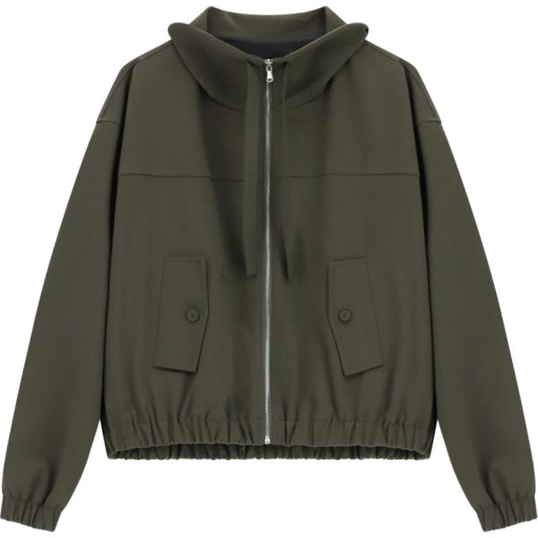Bomber da donna in verde scuro collo a dolcevita con zip Dixie