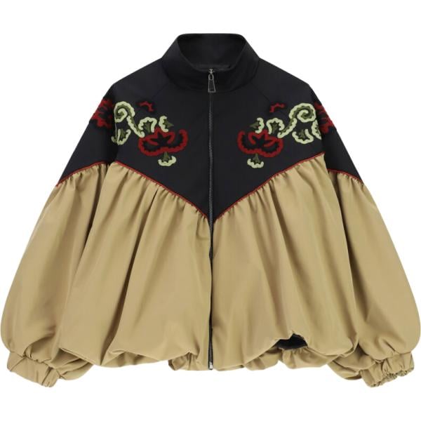 Bomber da donna in marrone chiaro con zip Dixie