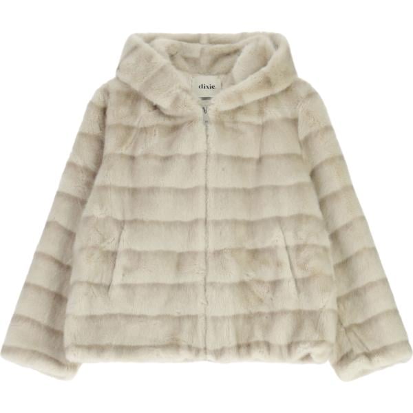 giacca da donna in grigio chiaro collo con cappuccio corto con zip Dixie