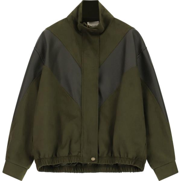 Bomber da donna in verde oliva con zip Dixie Dixie