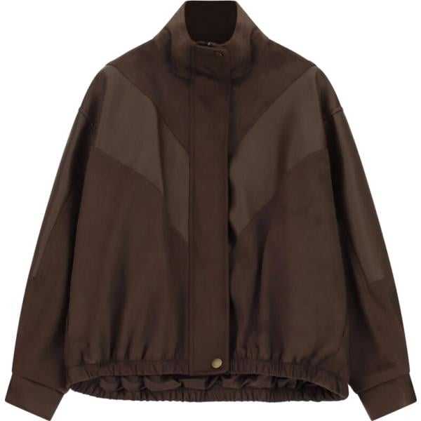Bomber da donna in marrone scuro con zip Dixie Dixie