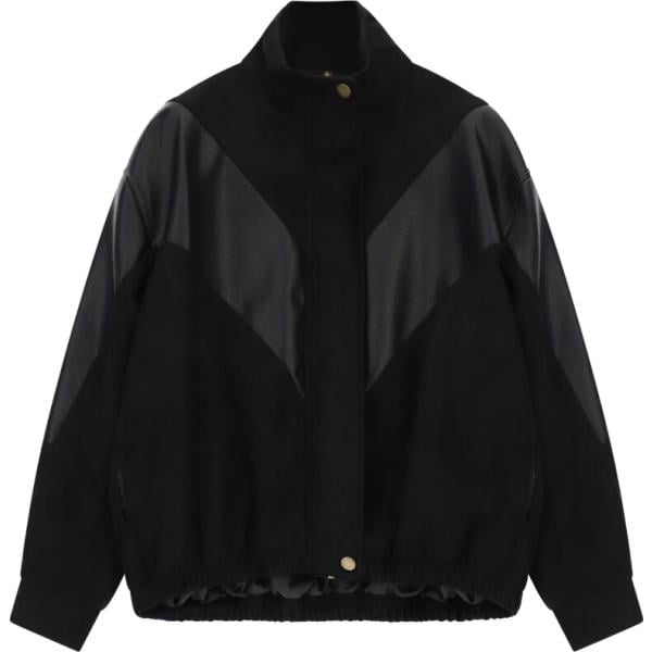 Bomber da donna in nero pece con zip Dixie