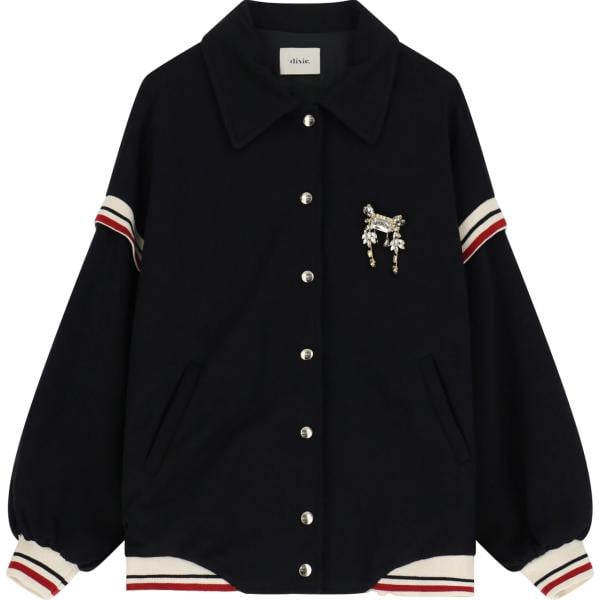 bomber Dixie nero a righe