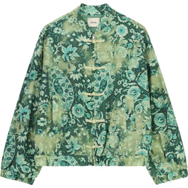 bomber Dixie verde a fiori