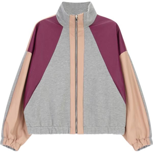 Bomber da donna in grigio chiaro collo alto con zip Dixie