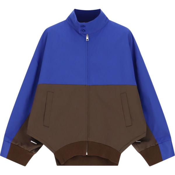 Bomber da donna in marrone scuro collo a dolcevita con zip Dixie
