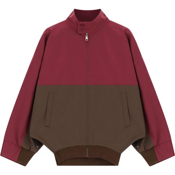 Bomber da donna in bordeaux collo a dolcevita con zip Dixie Dixie