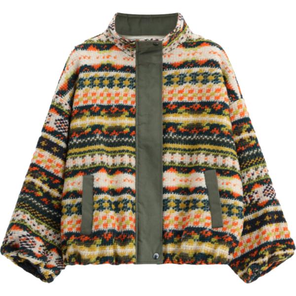 Bomber da donna in verde oliva con zip Dixie