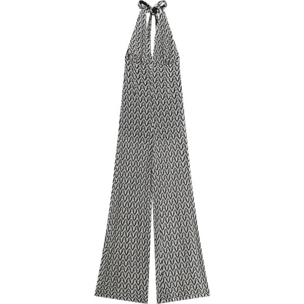 tuta da donna in bianco avorio con stampe collo a v senza maniche Dixie