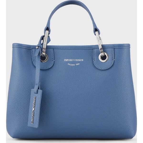 shopping bag Emporio Armani blu con stampe