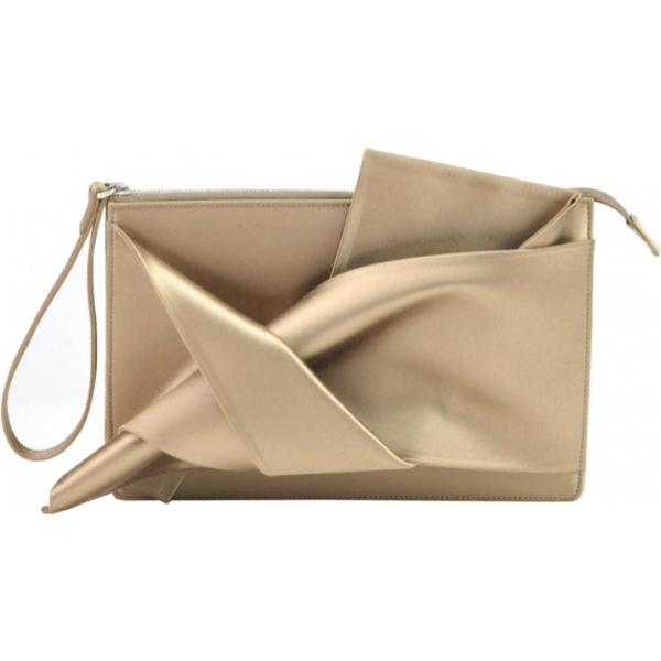 Clutch con nodi effetto satinato con zip made italy N.21