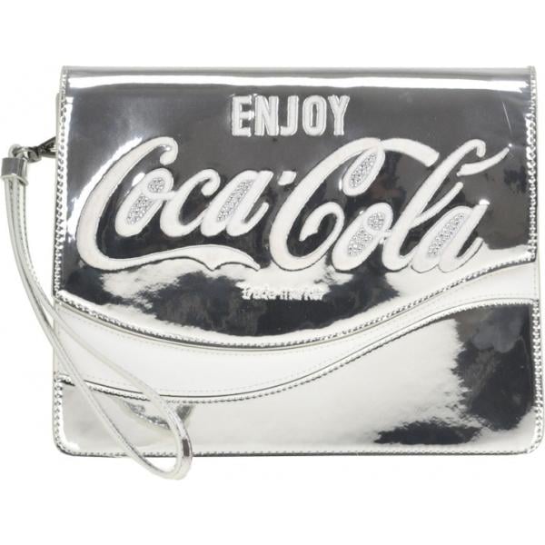 Pochette con strass effetto laminato in ecopelle Pinko