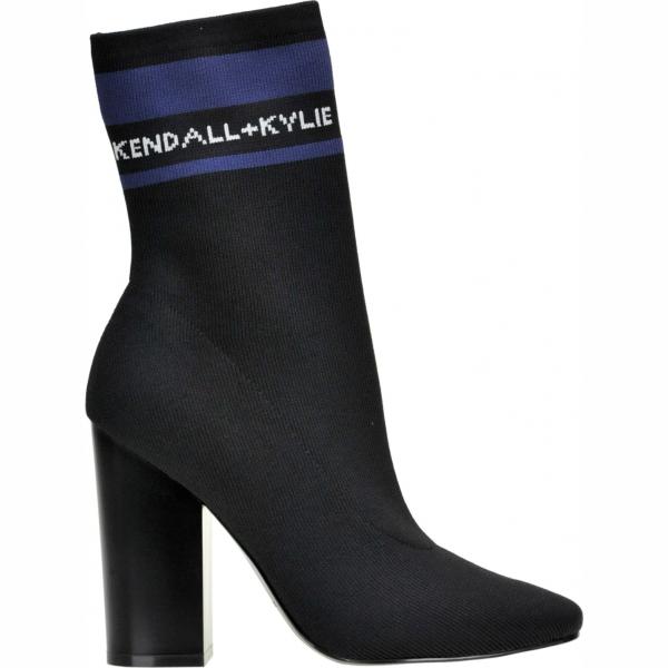Stivaletti con tacco squadrato e logo Kendall+Kylie