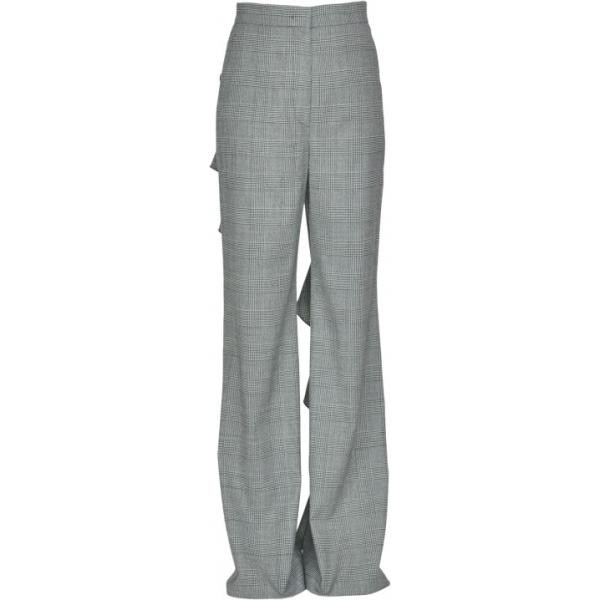 Pantalone maxi pied de poule con ruches e zip Sara Battaglia