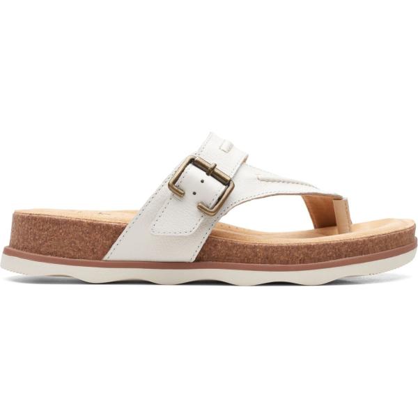 sandali in pelle Clarks bianco