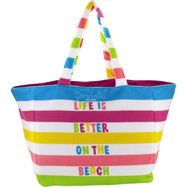 shopping bag Camomilla Milano multicolore a righe