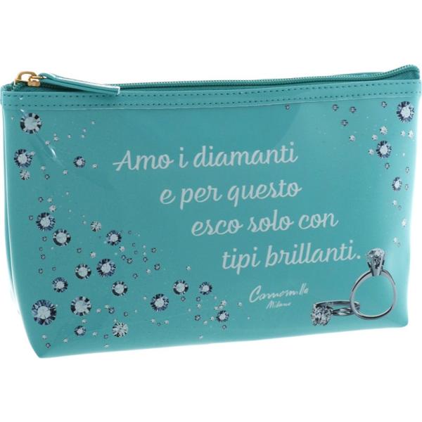 pochette Camomilla Milano verde con stampe