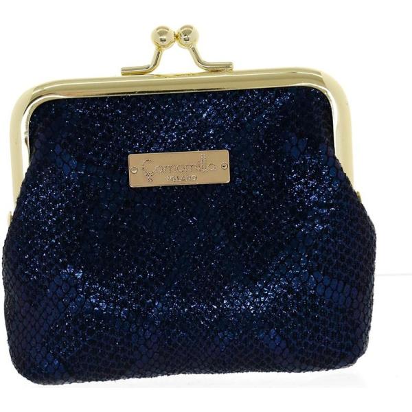 portamonete Camomilla Milano blu con stampe