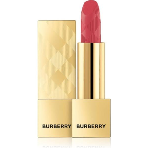 Rossetto da donna in bianco neve a quadri lungo Burberry