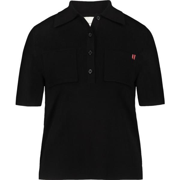 polo Doppelganger nero tinta unita