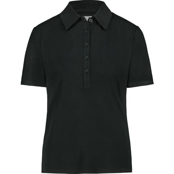 polo Doppelganger nero tinta unita