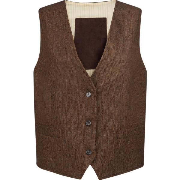 gilet Doppelganger marrone tinta unita